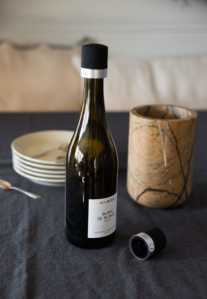 Axel vin- og champagnekork 2-pk. svart/sølv