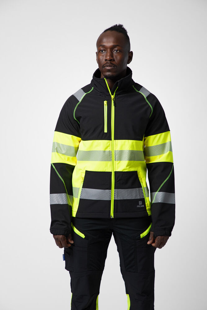 6443 Softshelljakke EN ISO 20471 Kl 1