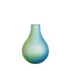 Iris vase blue/green frosted